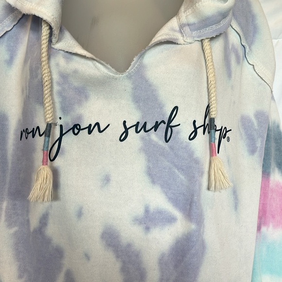 Ron Jon Surf Shop Tie Dye Hoodie Size Small Purple Pastel Lightweight Pullover - Picture 2 of 12